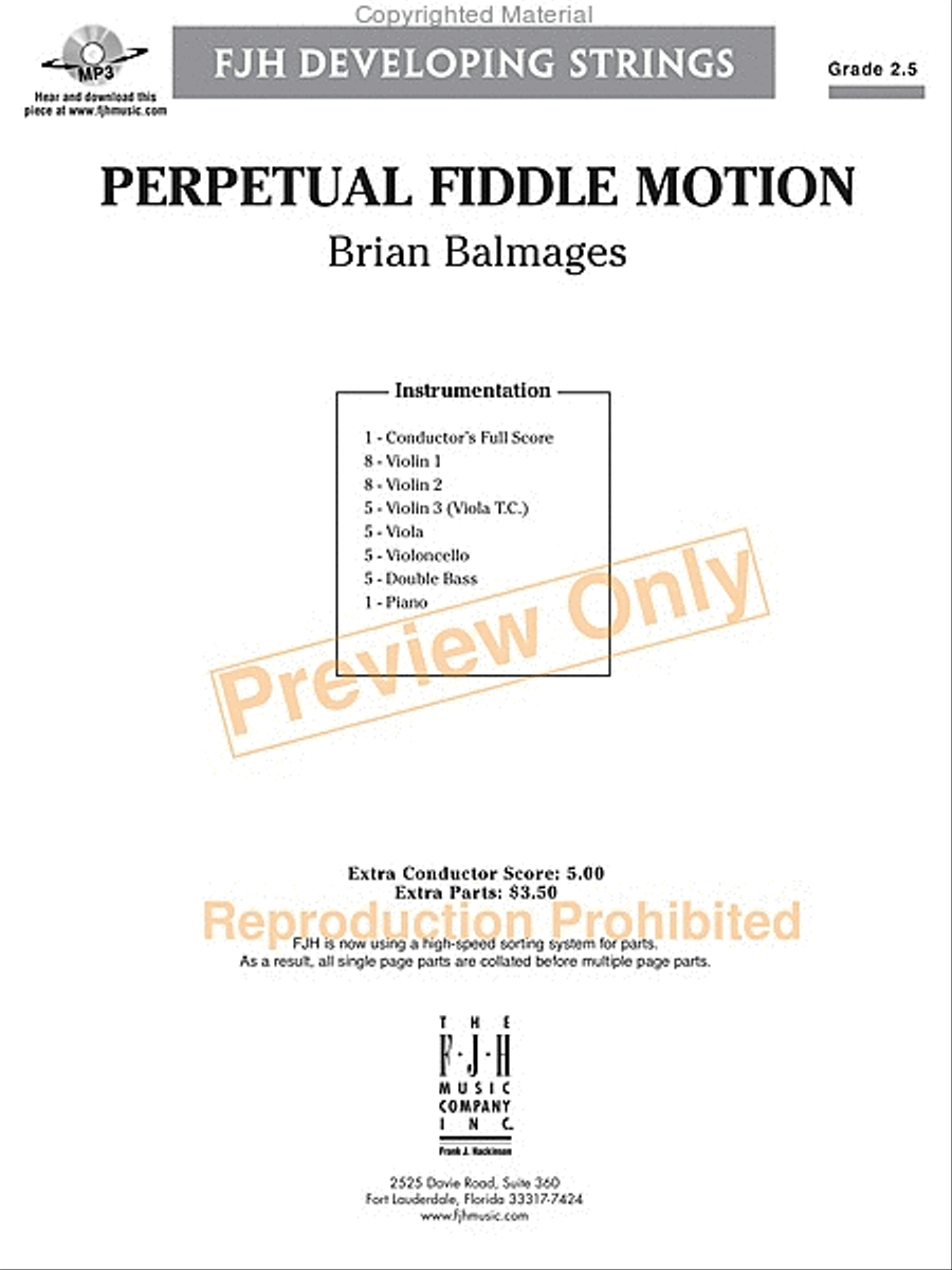 Perpetual Fiddle Motion String Orchestra scores gallery preview page 14