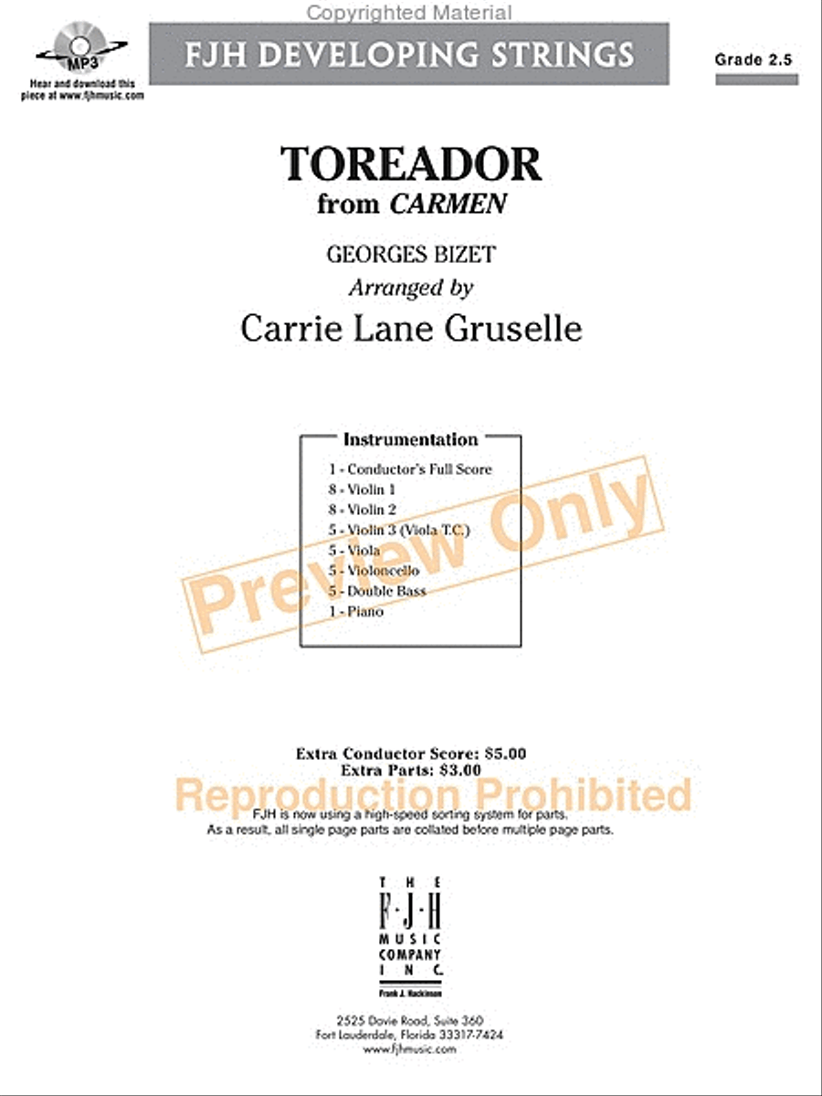 Toreador Toreador String Orchestra scores gallery preview page 2