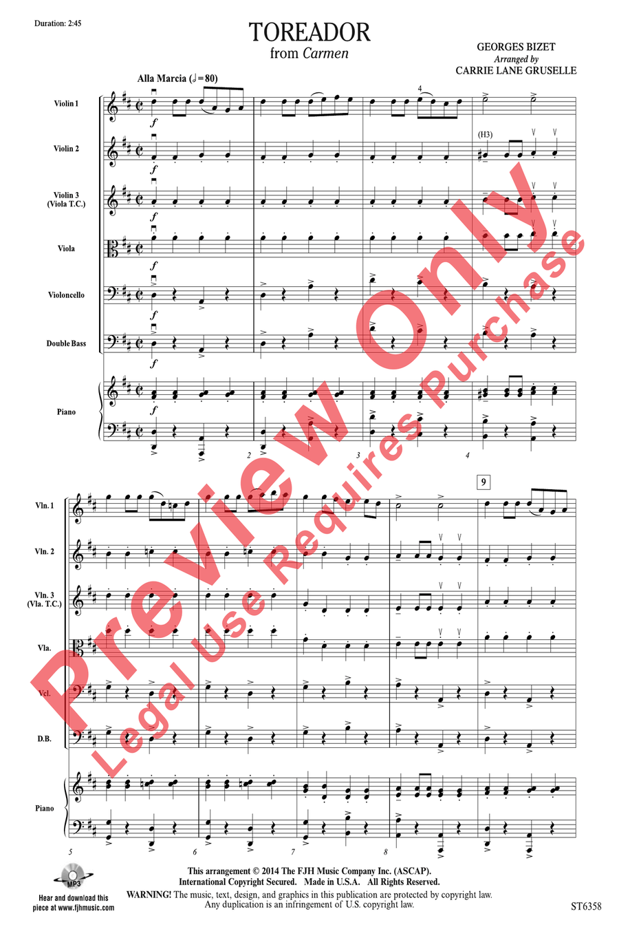 Toreador String Orchestra scores gallery preview page 3