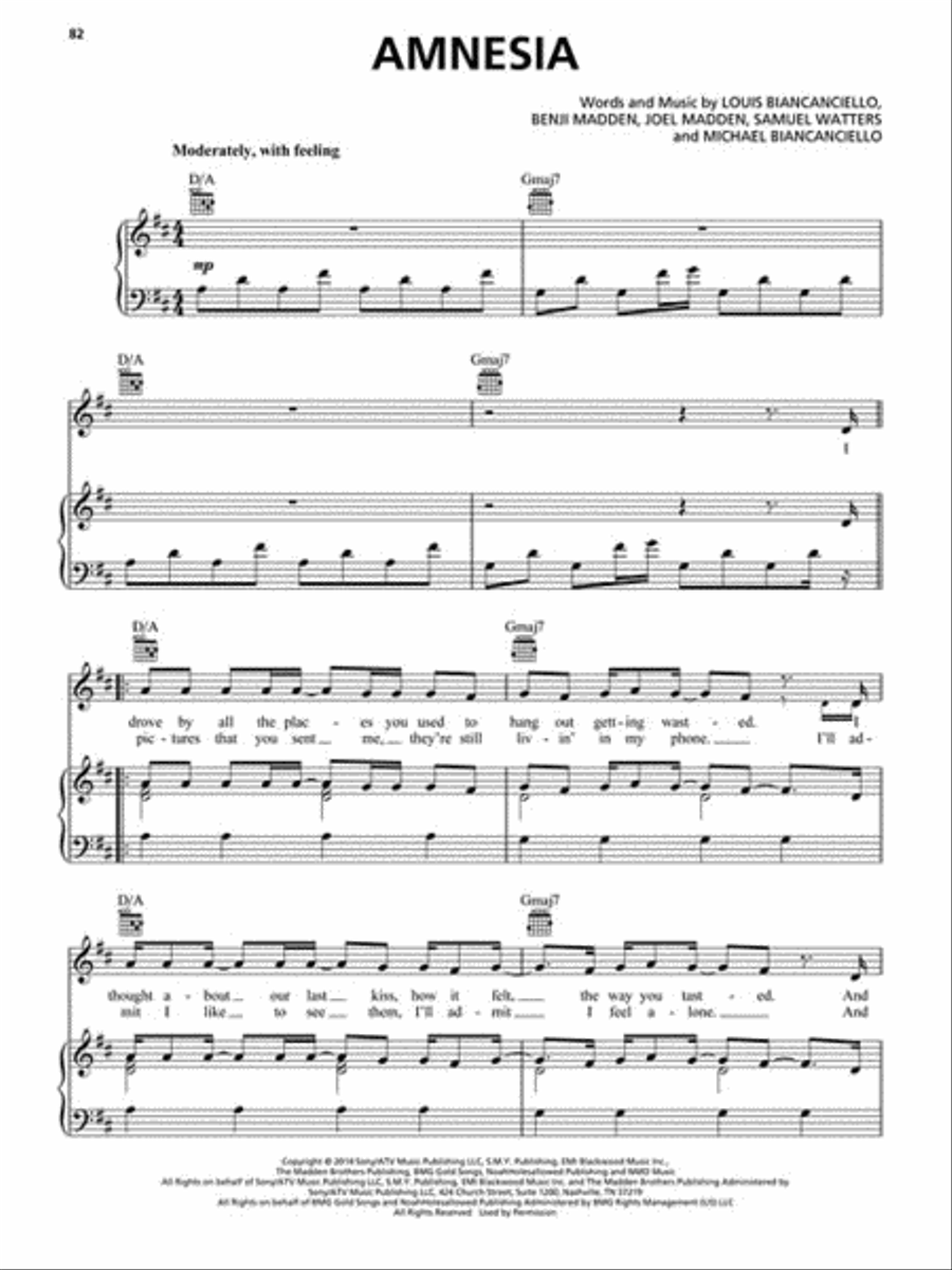 5 Seconds of Summer Piano, Vocal, Guitar scores gallery preview page 4