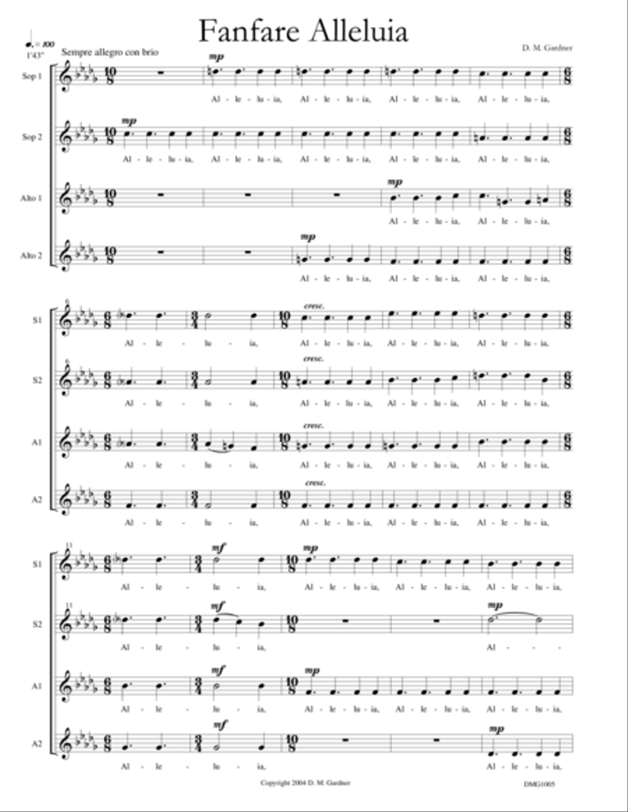 Fanfare Alleluia (SSAA - Unaccompanied)