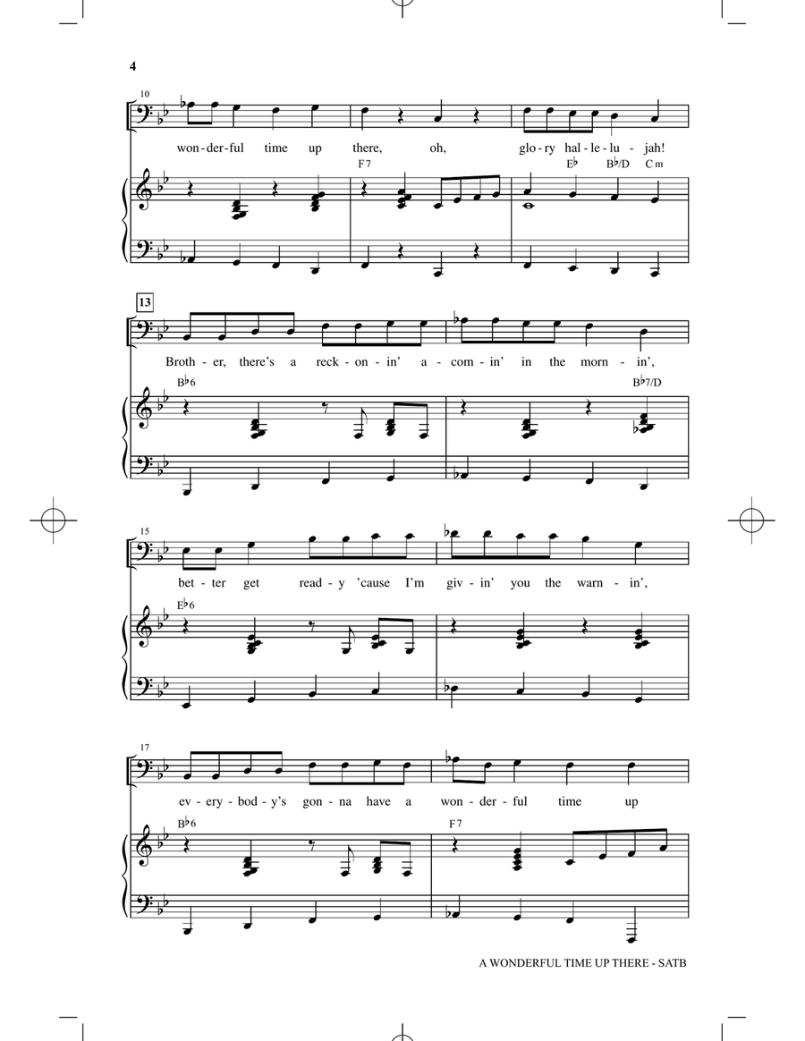 A Wonderful Time Up There (Everybody's Gonna Have A Wonderful Time Up There) 4-Part scores gallery preview page 2