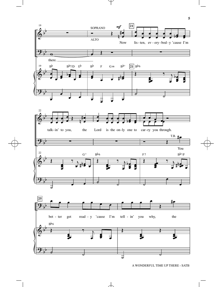 A Wonderful Time Up There (Everybody's Gonna Have A Wonderful Time Up There) 4-Part scores gallery preview page 3