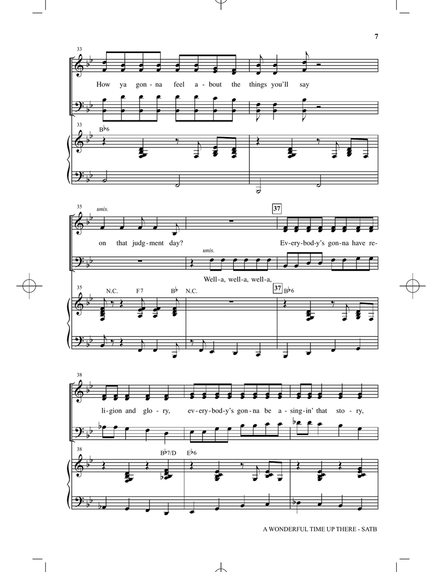 A Wonderful Time Up There (Everybody's Gonna Have A Wonderful Time Up There) 4-Part scores gallery preview page 5