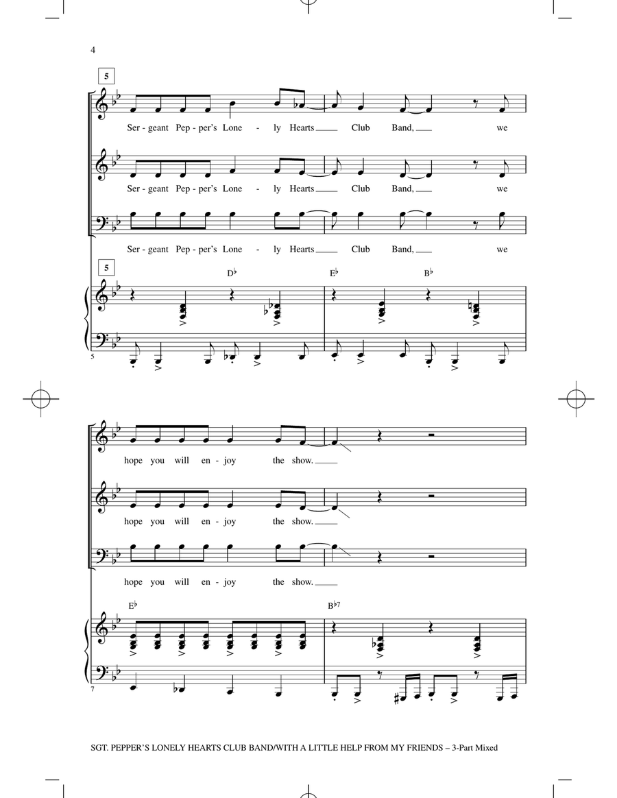 Sgt. Pepper's Lonely Hearts Club Band 3-Part scores gallery preview page 2