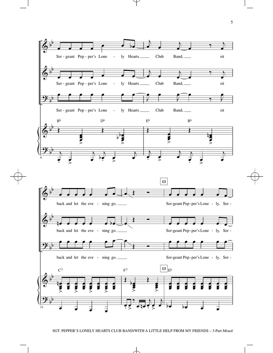 Sgt. Pepper's Lonely Hearts Club Band 3-Part scores gallery preview page 3