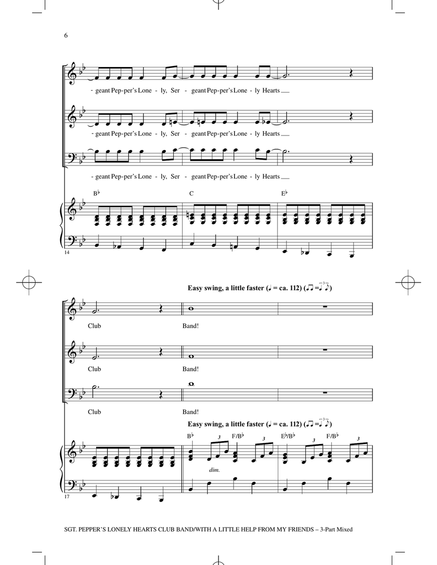 Sgt. Pepper's Lonely Hearts Club Band 3-Part scores gallery preview page 4