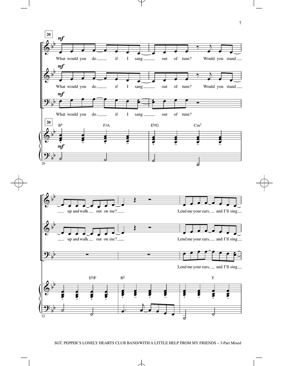 Sgt. Pepper's Lonely Hearts Club Band 3-Part scores gallery preview page 5