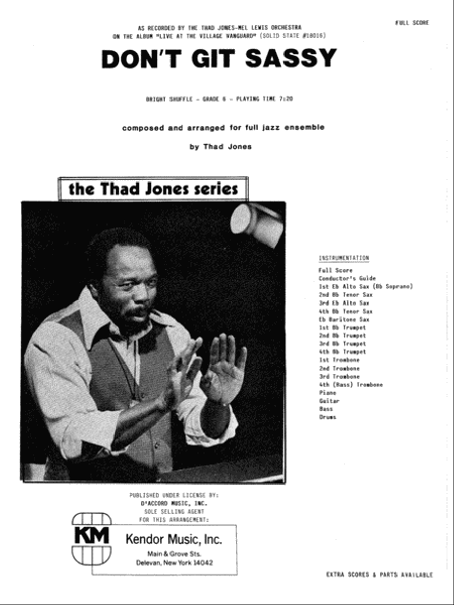 Don't Git Sassy - Full Score Jazz Ensemble scores gallery preview page 1