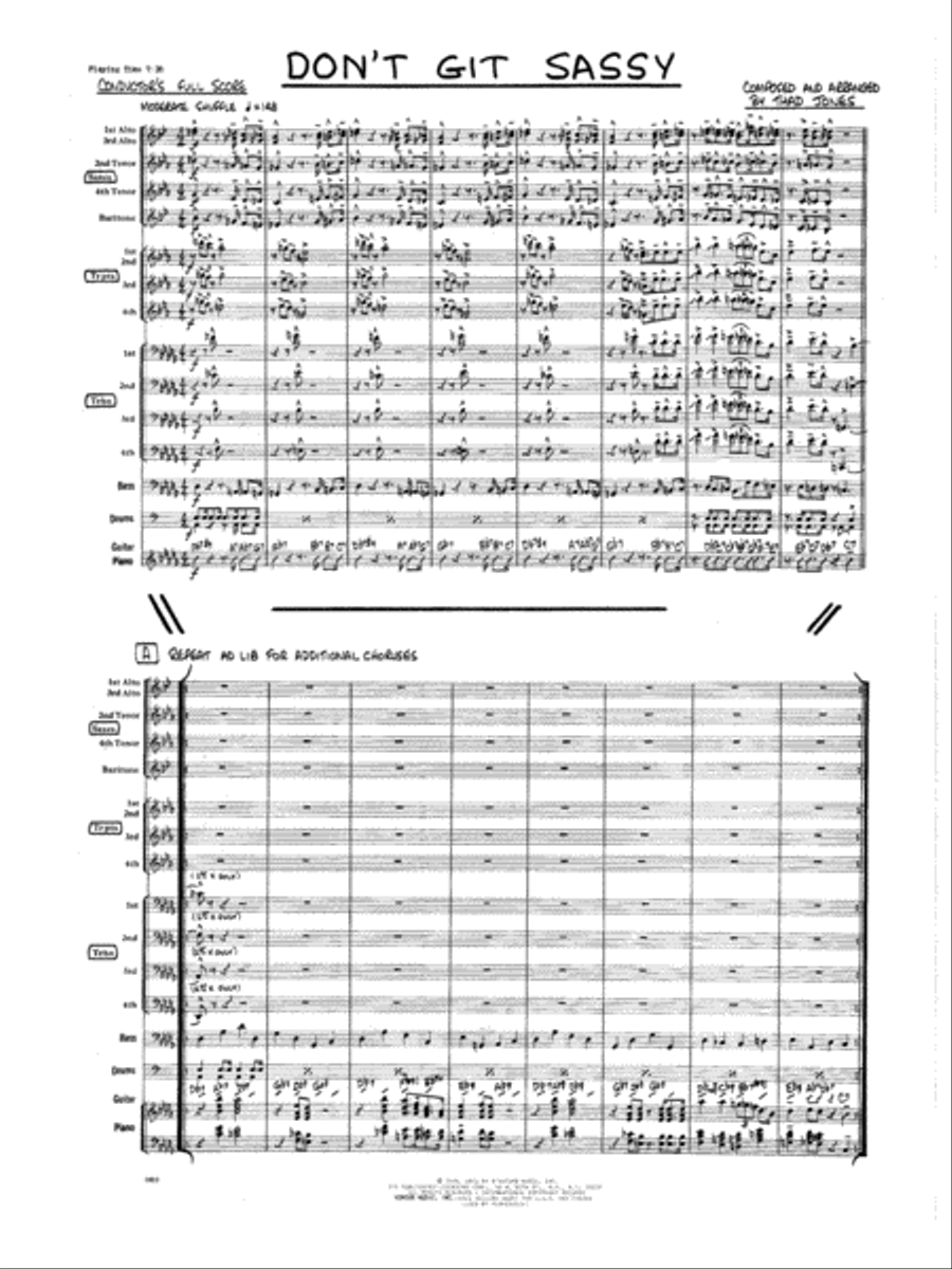 Don't Git Sassy - Full Score Jazz Ensemble scores gallery preview page 3