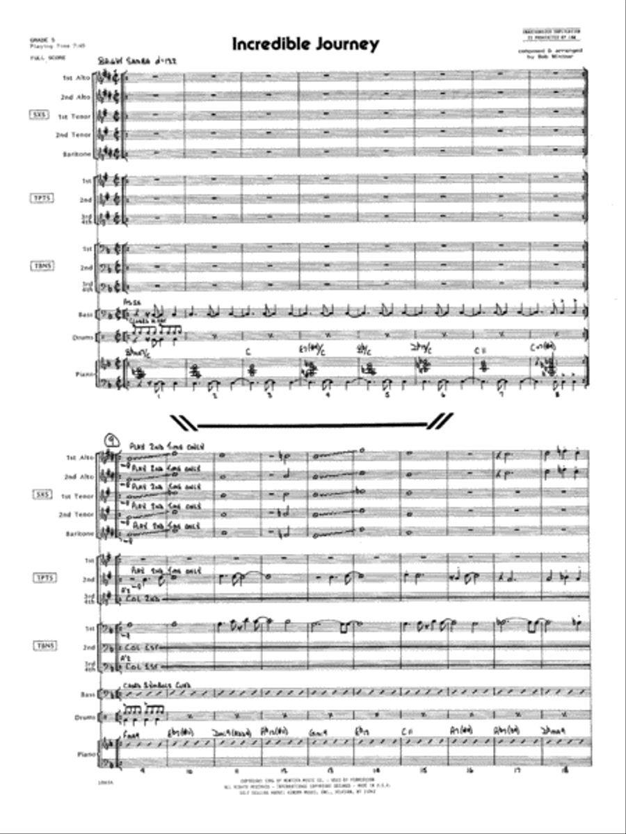 Incredible Journey - Full Score Jazz Ensemble scores gallery preview page 1