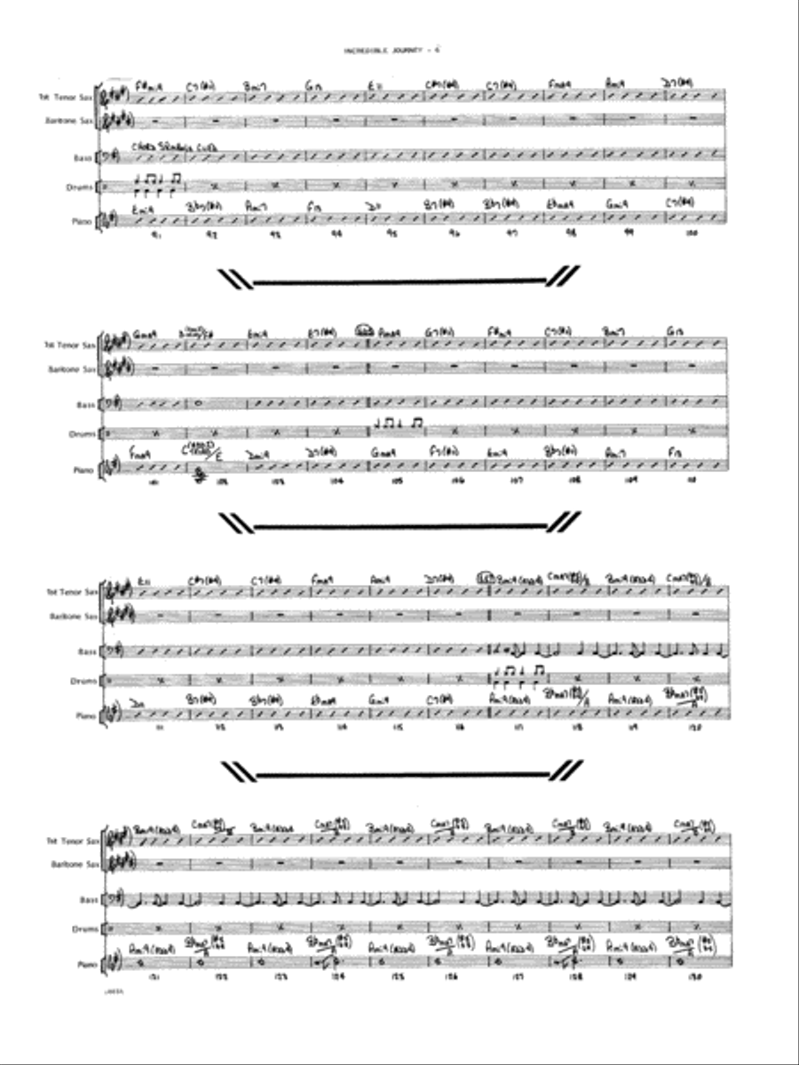 Incredible Journey - Full Score Jazz Ensemble scores gallery preview page 6