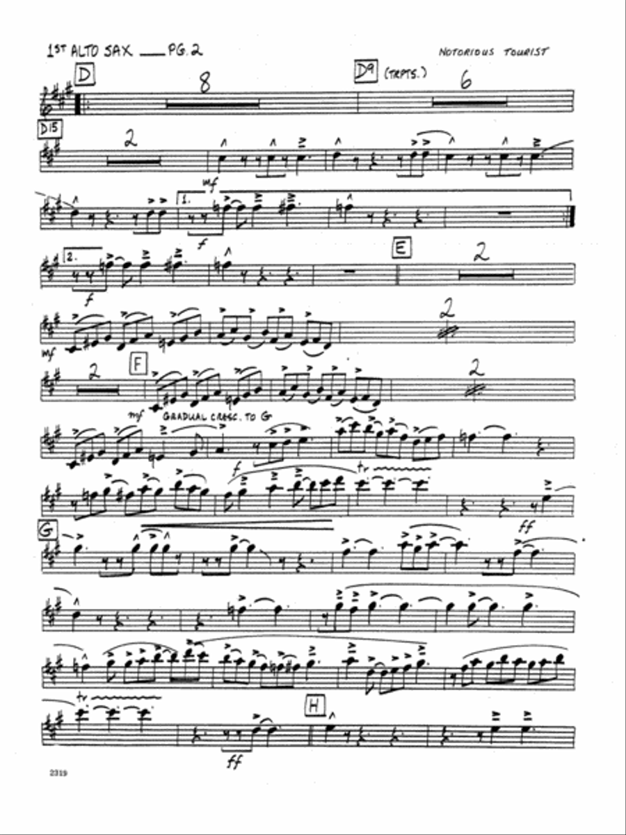Notorious Tourist From The East - 1st Eb Alto Saxophone Alto Saxophone scores gallery preview page 2