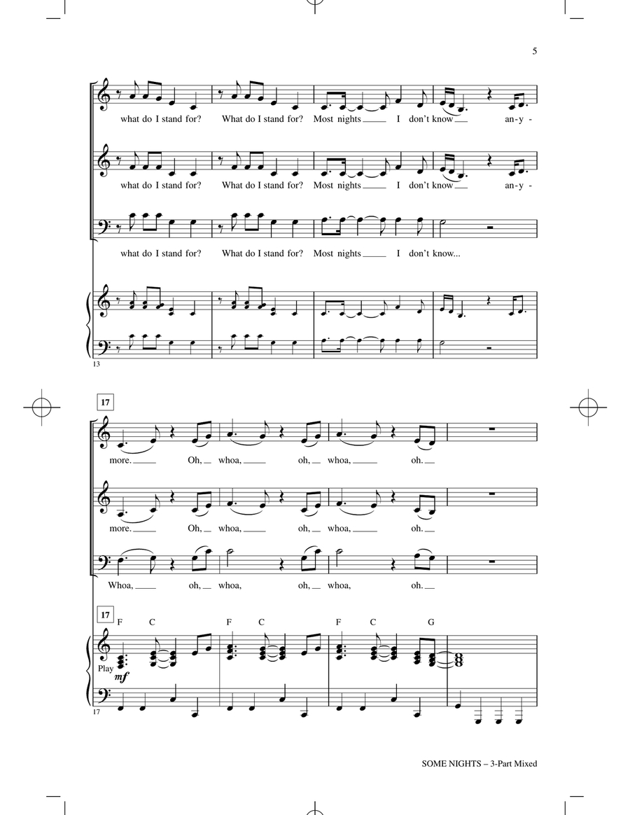 Some Nights (arr. Roger Emerson) 3-Part scores gallery preview page 3
