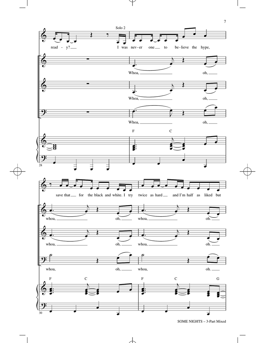 Some Nights (arr. Roger Emerson) 3-Part scores gallery preview page 5
