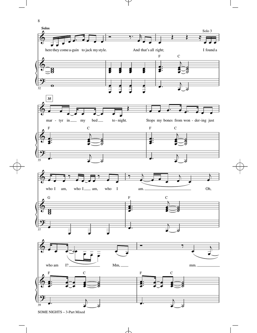 Some Nights (arr. Roger Emerson) 3-Part scores gallery preview page 6