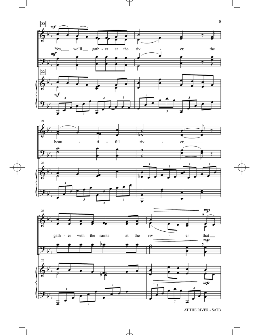 At The River (Shall We Gather At The River) 4-Part scores gallery preview page 4