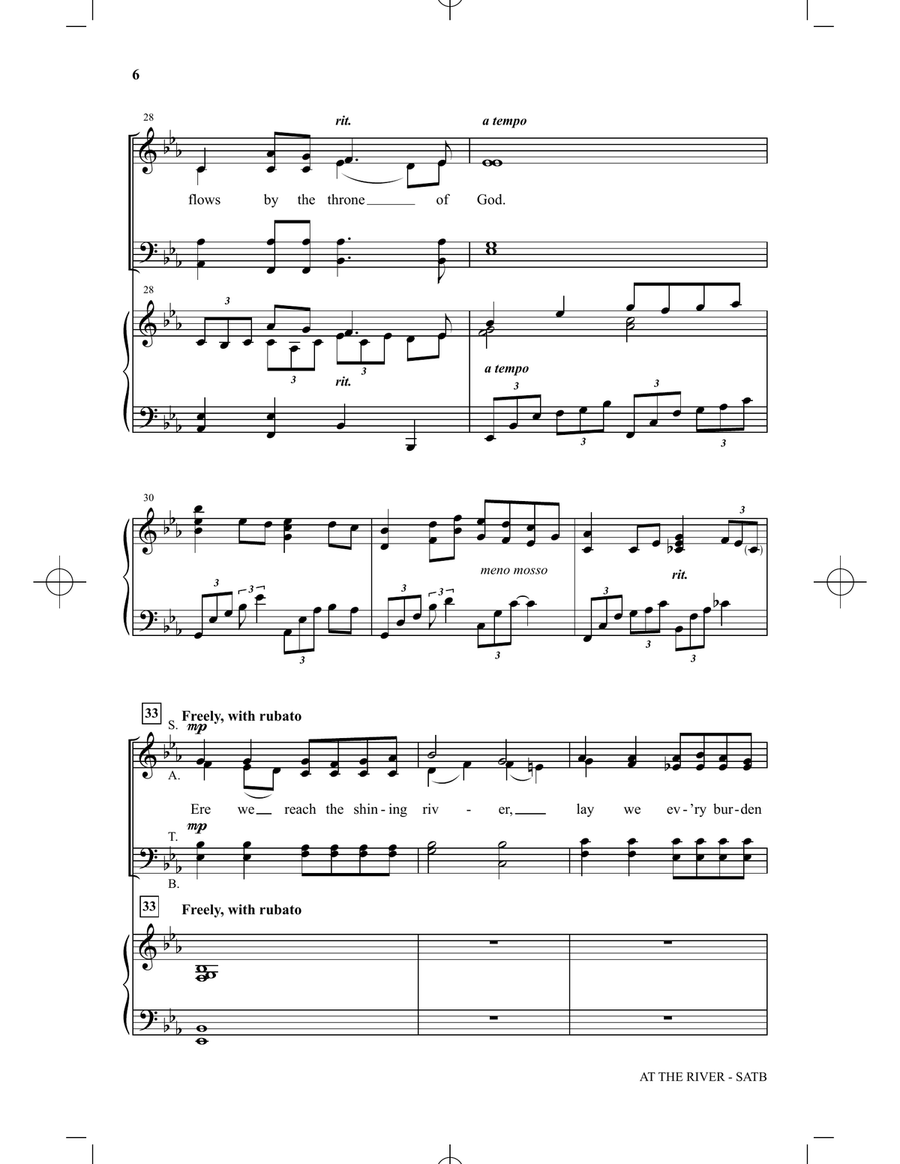 At The River (Shall We Gather At The River) 4-Part scores gallery preview page 5