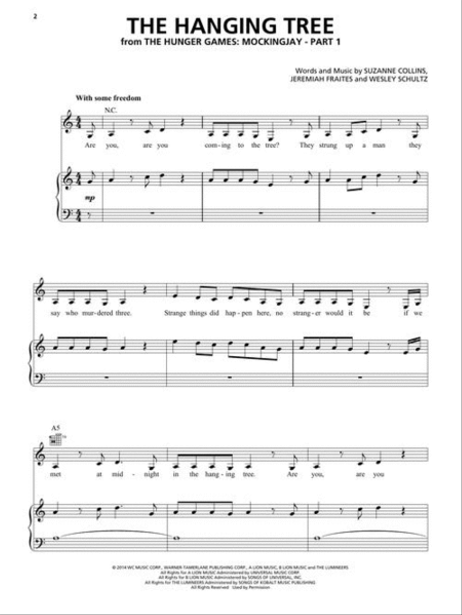 The Hanging Tree Piano, Vocal, Guitar scores gallery preview page 3