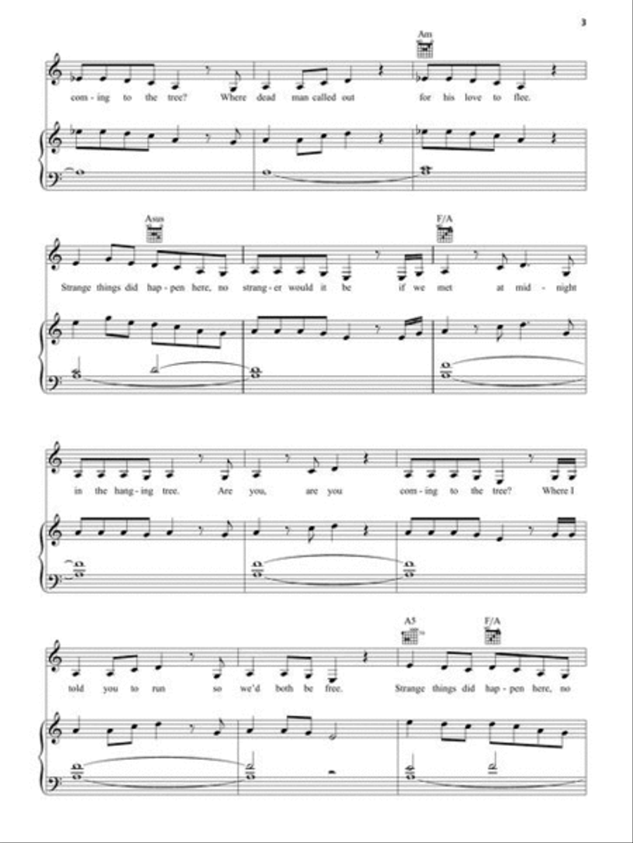 The Hanging Tree Piano, Vocal, Guitar scores gallery preview page 4