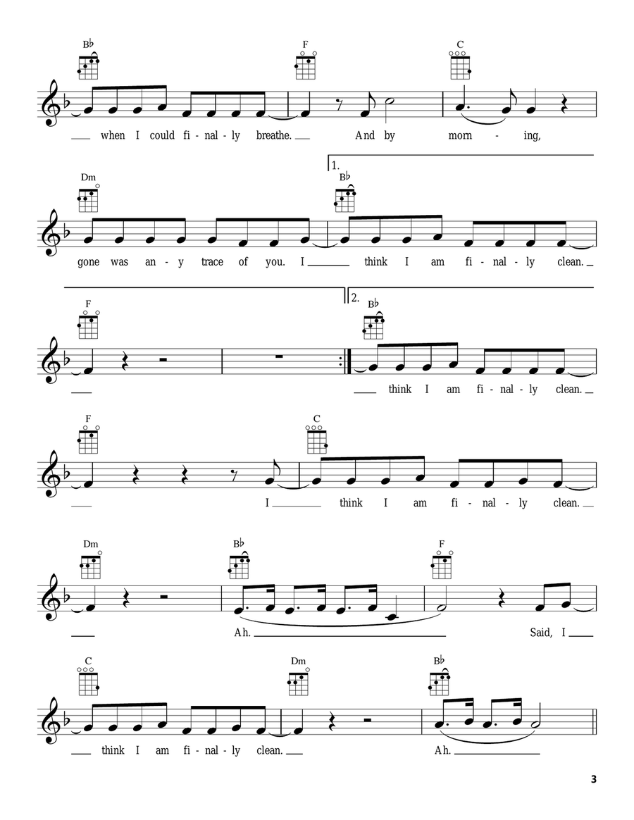 Clean Clean Ukulele scores gallery preview page 3
