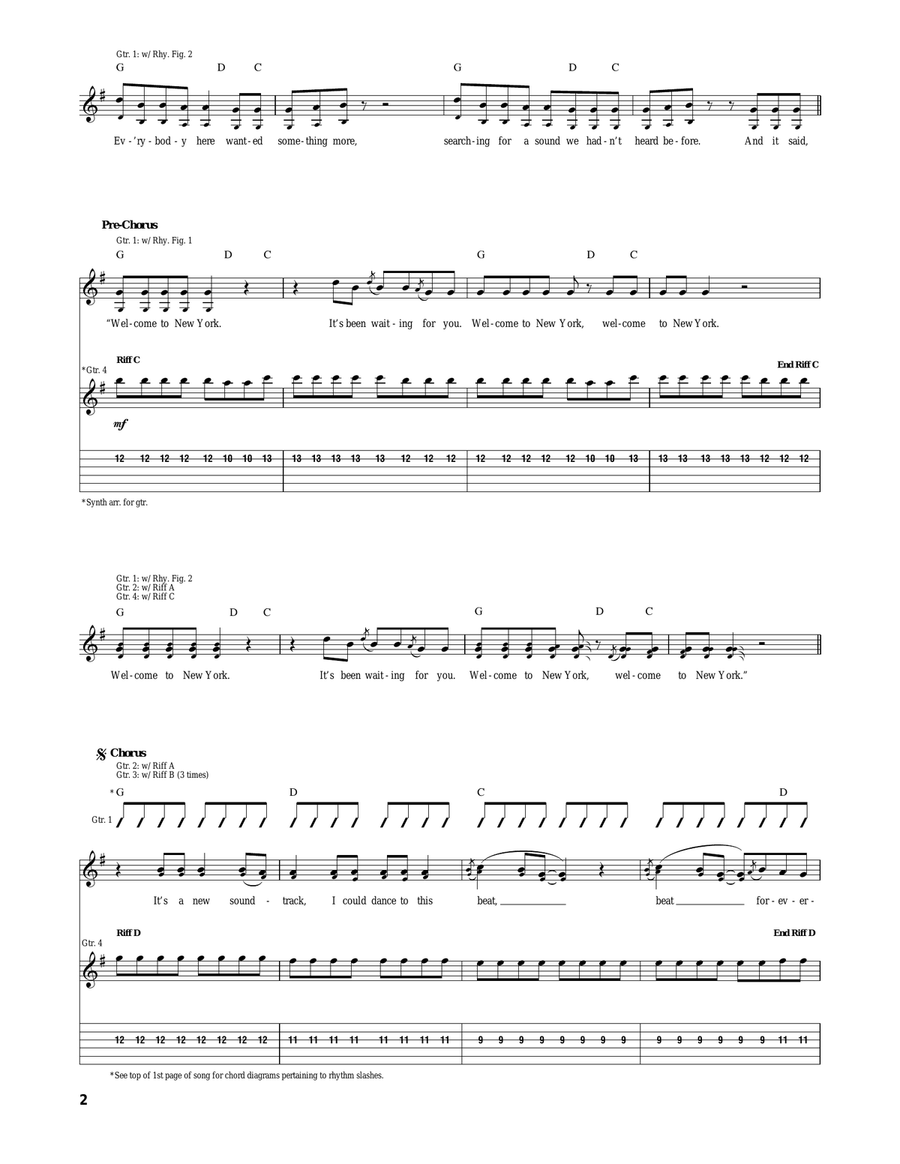 Welcome To New York Welcome To New York Acoustic Guitar scores gallery preview page 2
