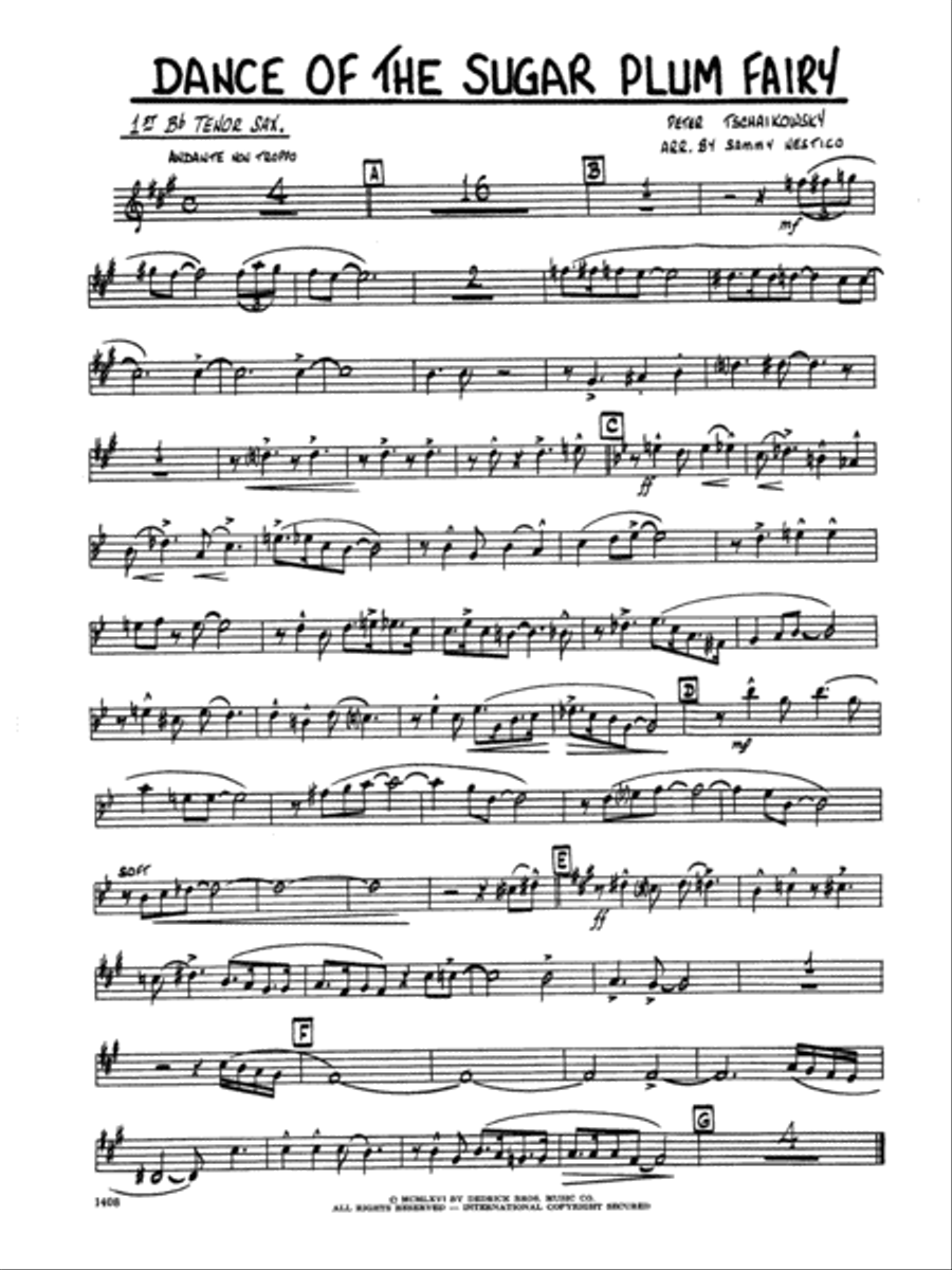 Dance Of The Sugar Plum Fairy - 1st Bb Tenor Saxophone Tenor Saxophone scores gallery preview page 1
