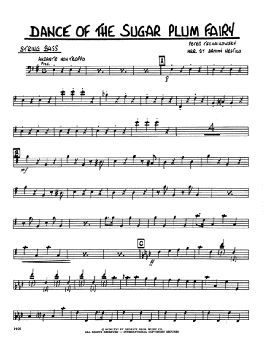 Dance Of The Sugar Plum Fairy - Bass Jazz Ensemble scores gallery preview page 1