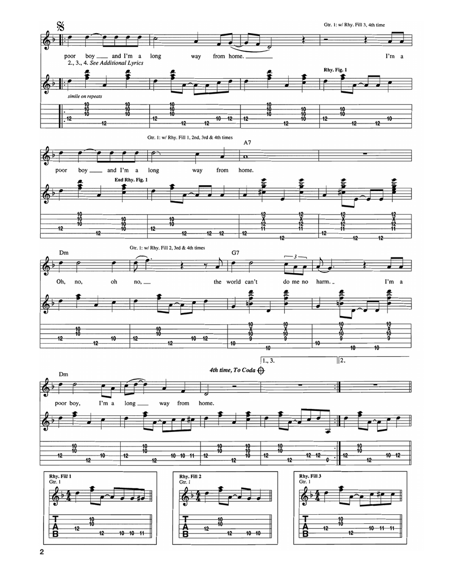 Poor Boy Poor Boy Acoustic Guitar scores gallery preview page 2