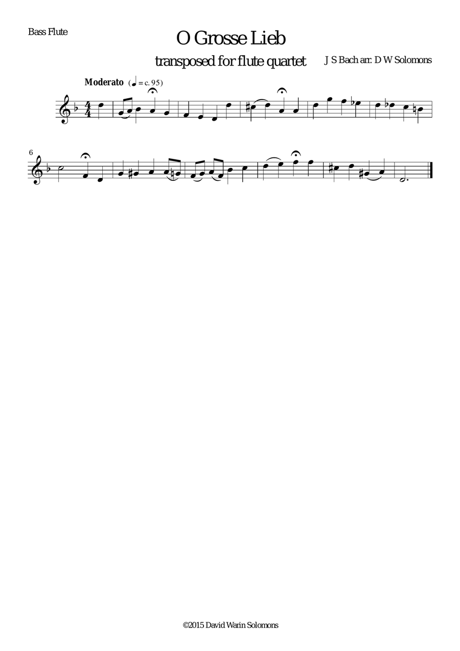 O grosse Lieb for flute quartet Flute Quartet scores gallery preview page 3