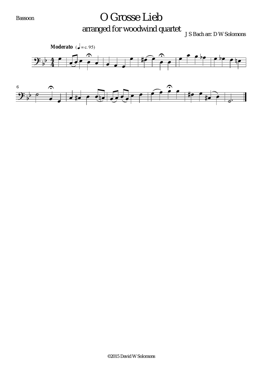 O grosse Lieb for woodwind quartet Woodwind Quartet scores gallery preview page 2