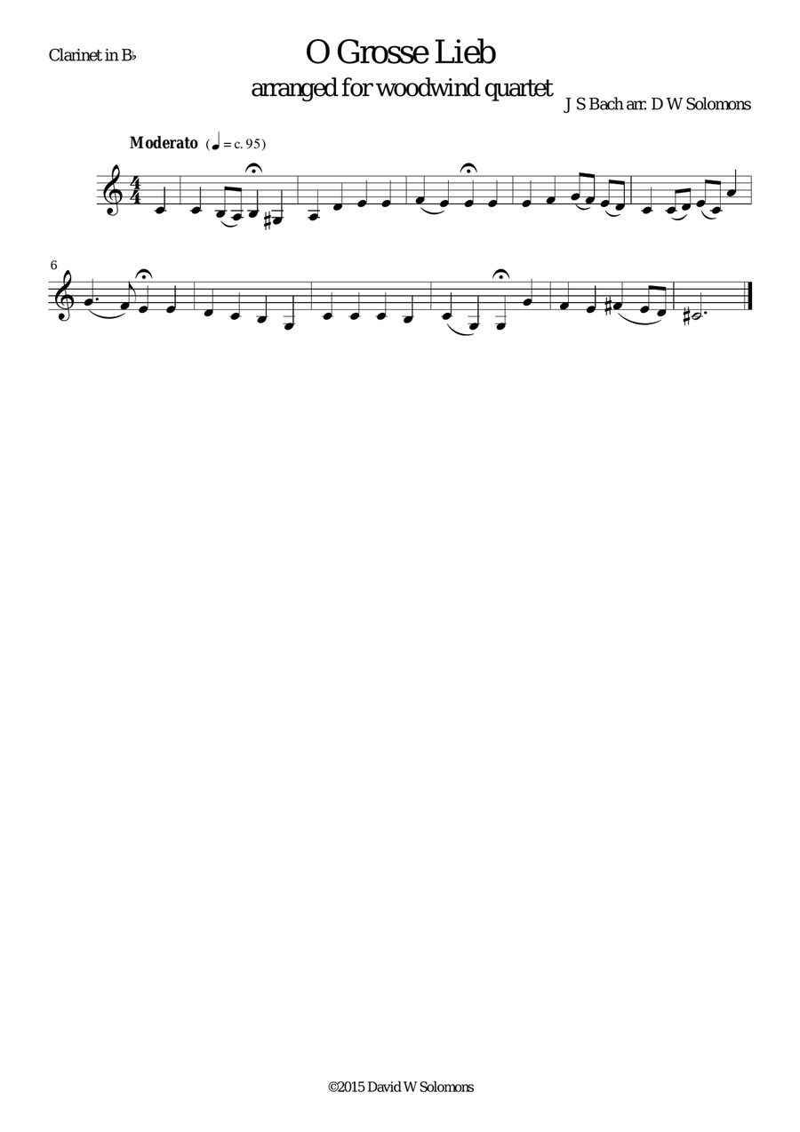 O grosse Lieb for woodwind quartet Woodwind Quartet scores gallery preview page 3