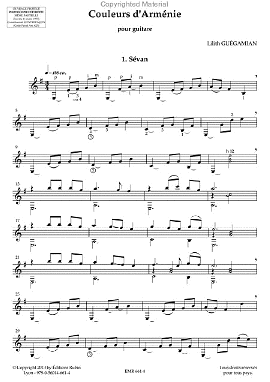 Couleurs d'armenie Guitar scores gallery preview page 2