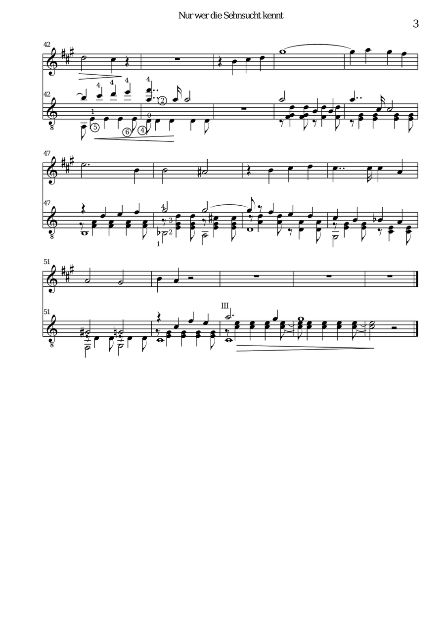 Nur wer die Sehnsucht kennt (Only the lonely heart) for alto saxophone and guitar Alto Saxophone scores gallery preview page 3