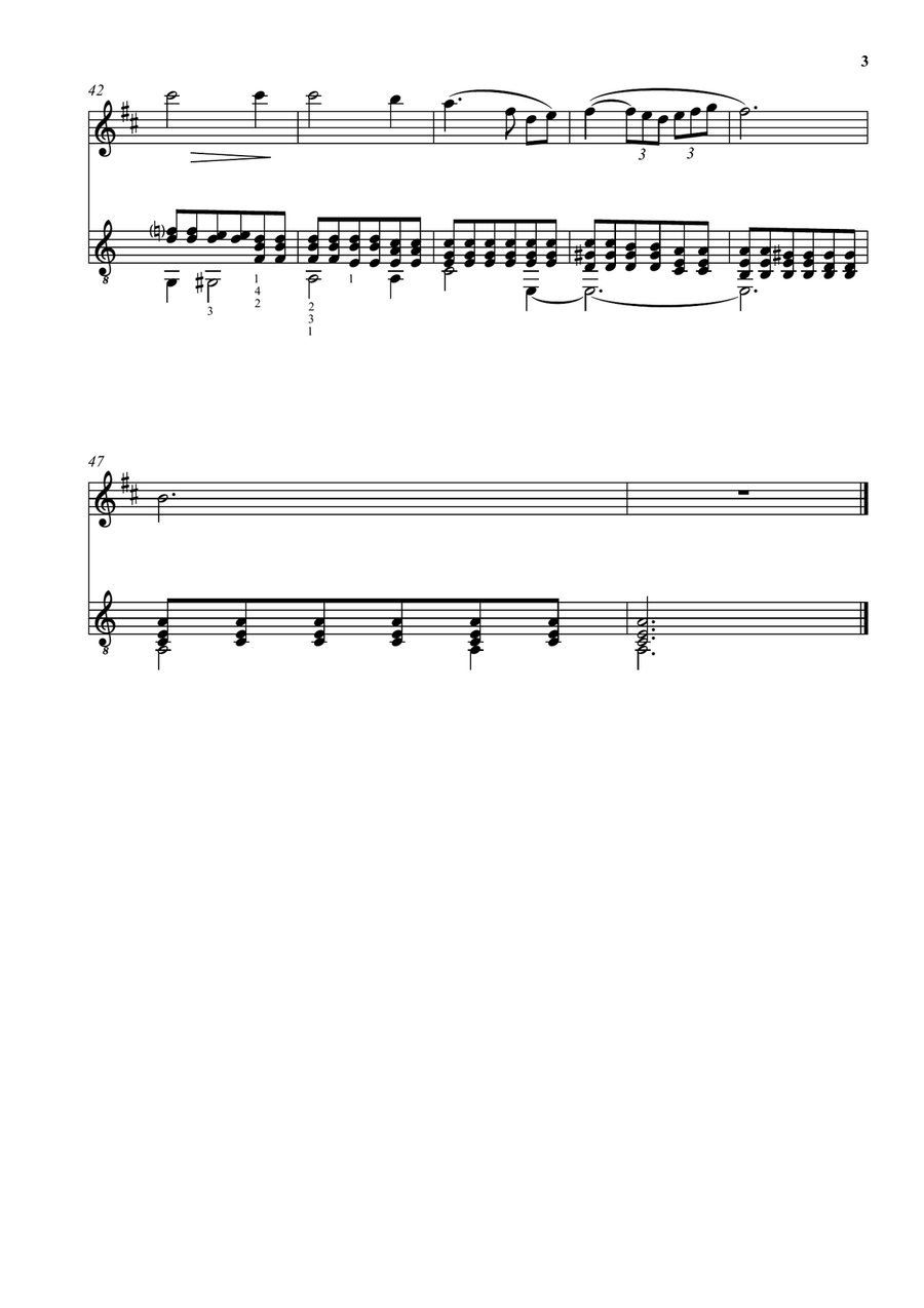 Après un rêve (After a dream) for clarinet (higher version) and guitar Clarinet scores gallery preview page 3