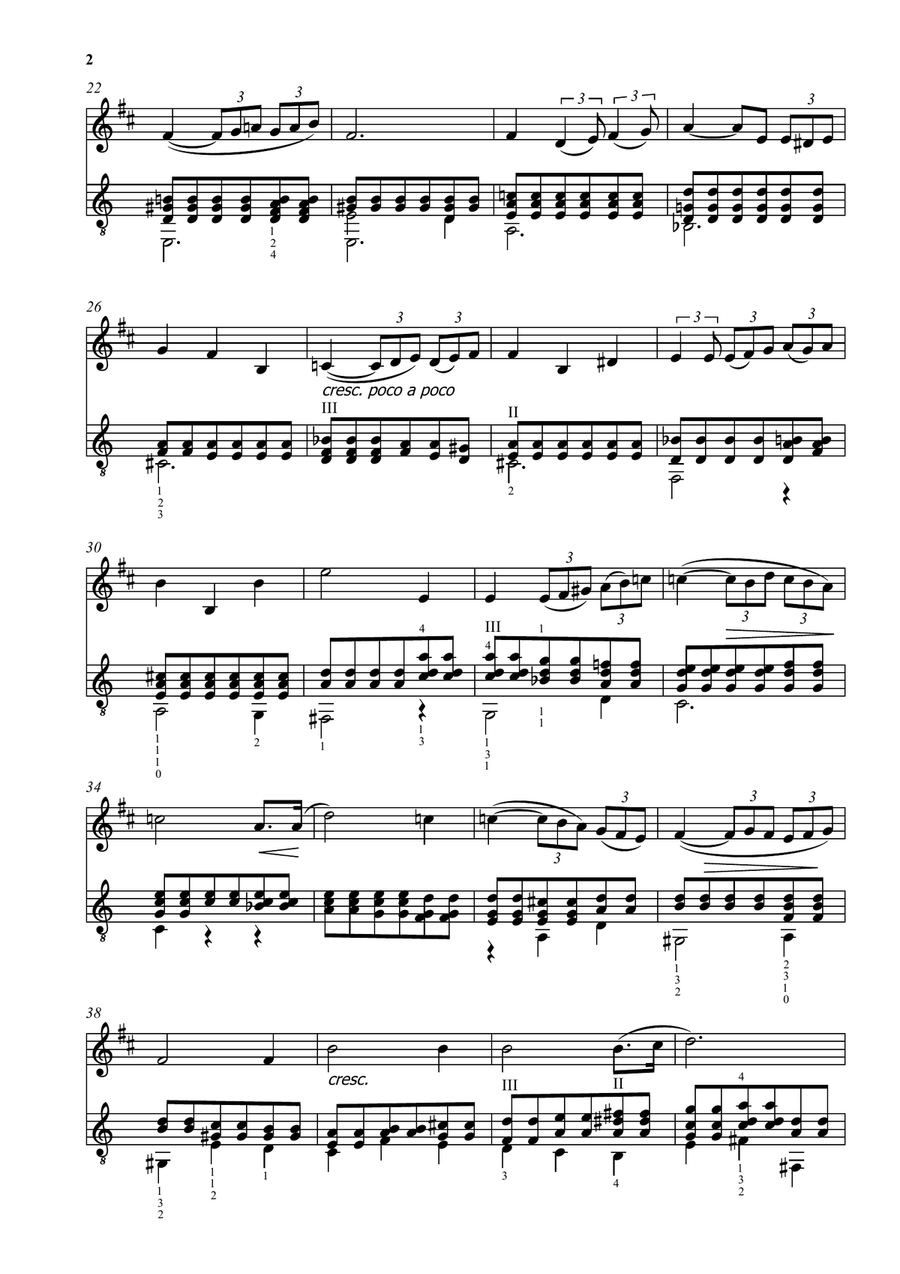 Après un rêve (After a dream) for clarinet (lower version) and guitar Clarinet scores gallery preview page 2