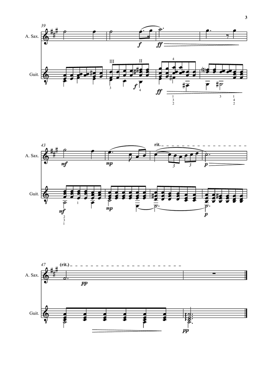 Après un rêve (After a dream) for alto saxophone and guitar Alto Saxophone scores gallery preview page 3