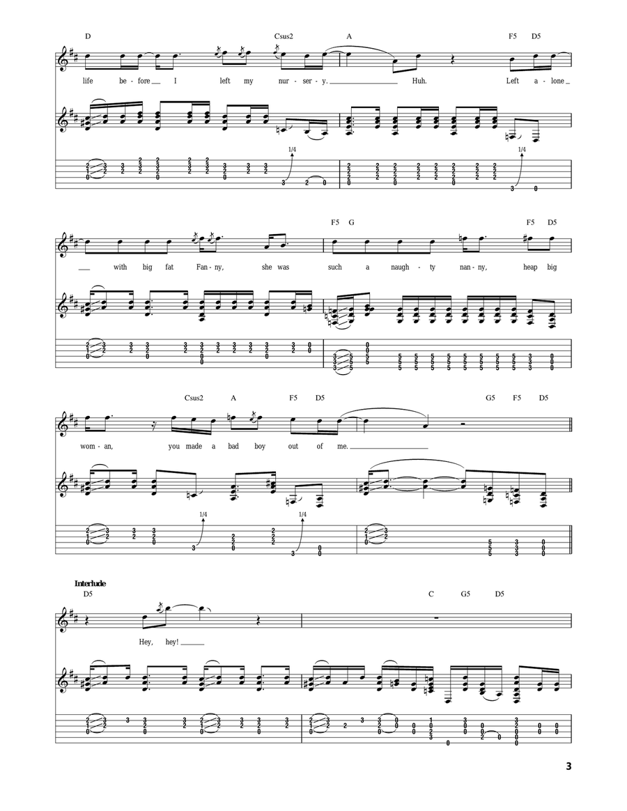 Fat Bottomed Girls Fat Bottomed Girls Acoustic Guitar scores gallery preview page 3