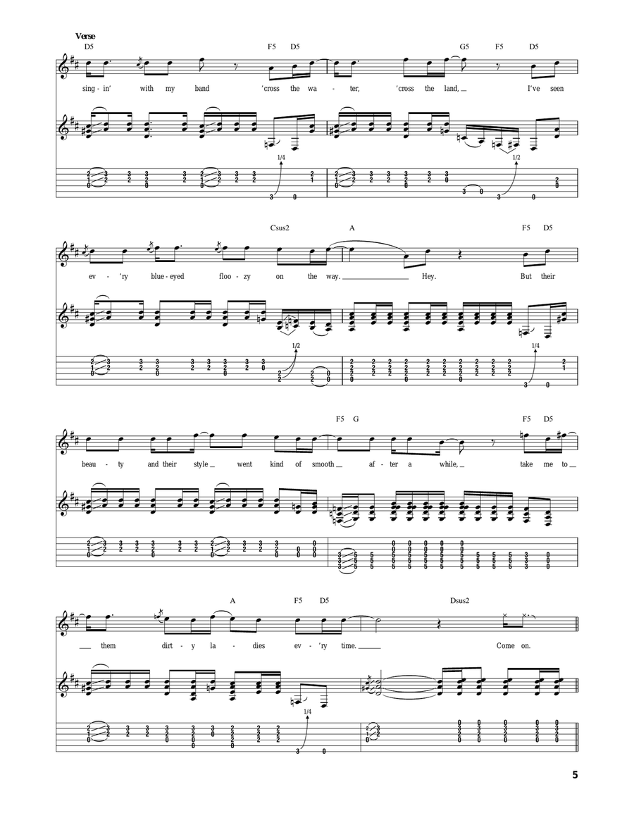 Fat Bottomed Girls Fat Bottomed Girls Acoustic Guitar scores gallery preview page 5