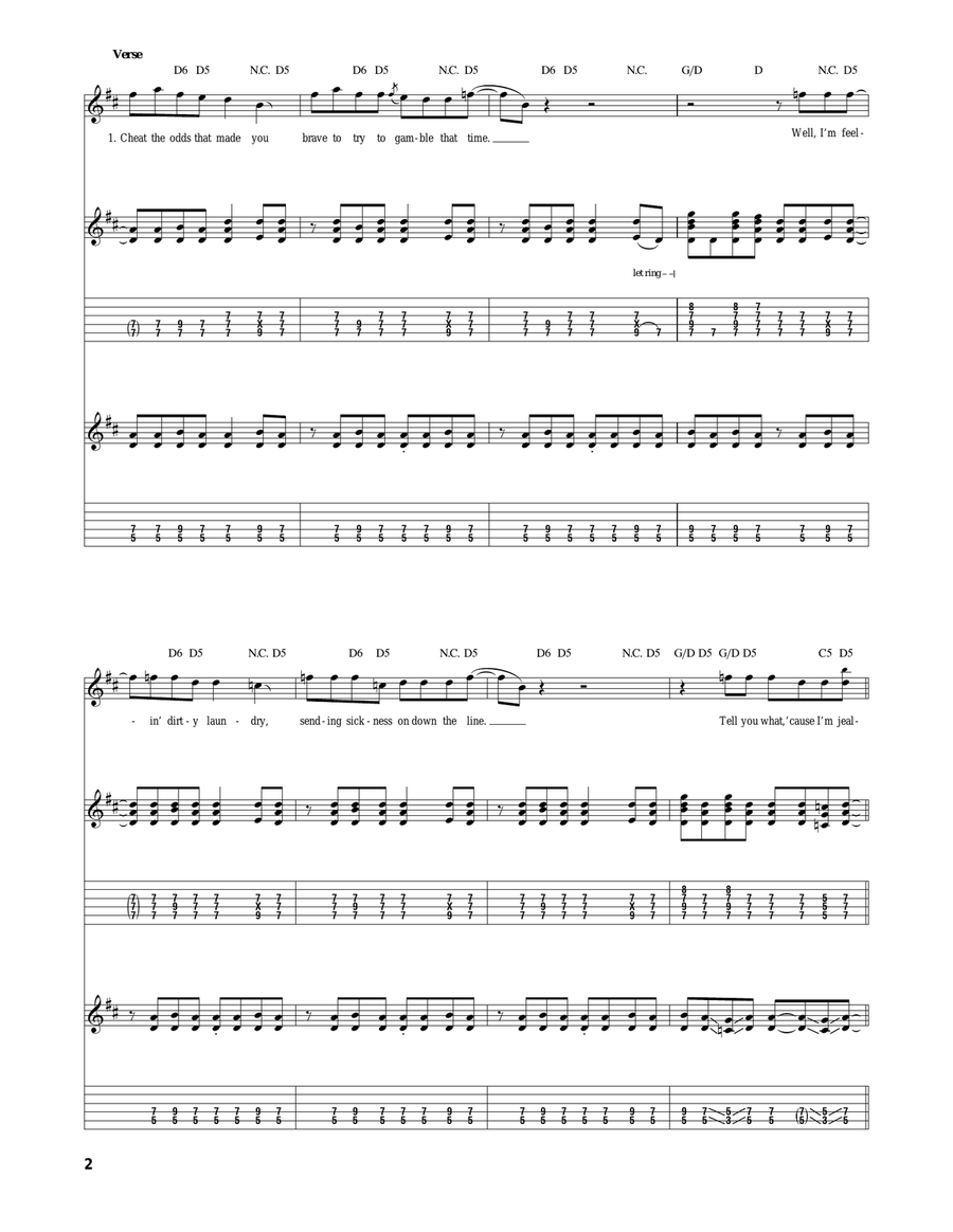 Jealous Again Jealous Again Acoustic Guitar scores gallery preview page 2