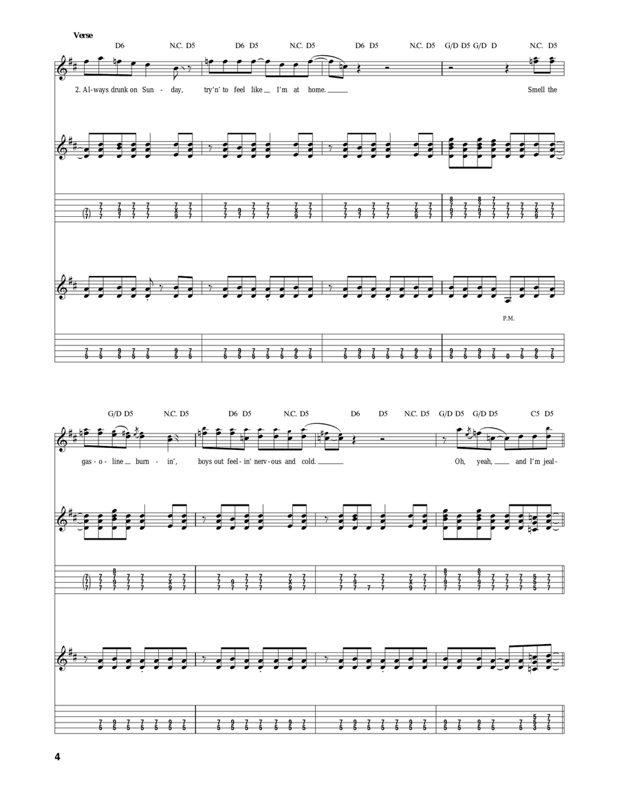 Jealous Again Jealous Again Acoustic Guitar scores gallery preview page 4