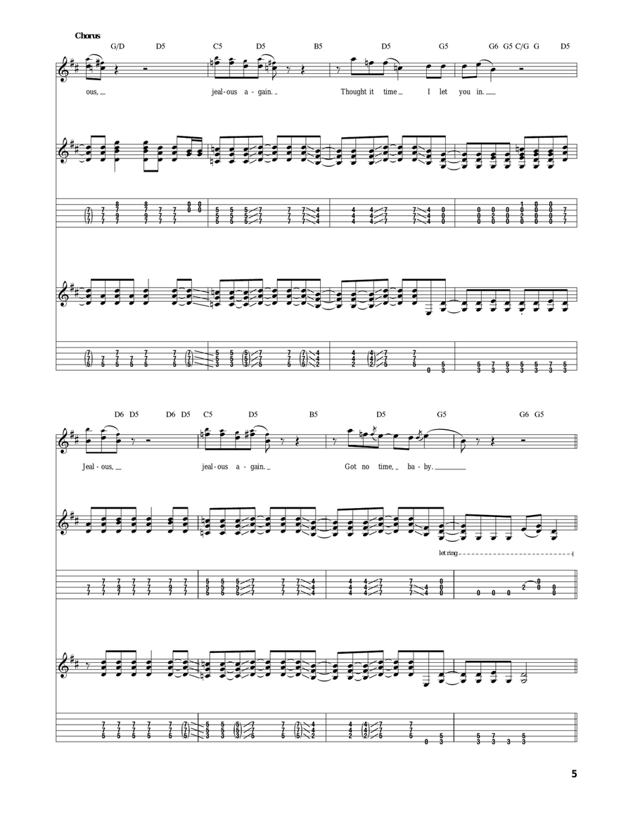 Jealous Again Jealous Again Acoustic Guitar scores gallery preview page 5