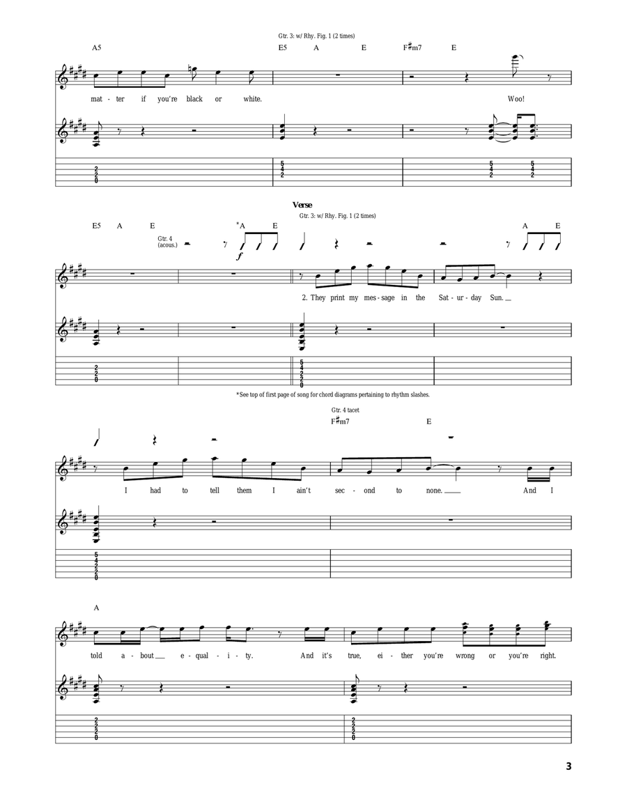 Black Or White Black Or White Acoustic Guitar scores gallery preview page 3