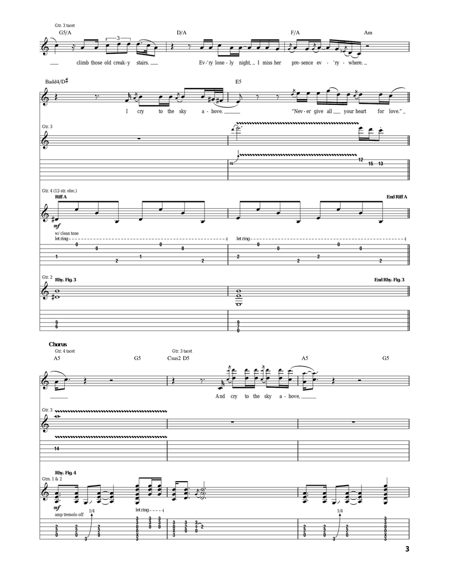 Never Give All Your Heart Acoustic Guitar scores gallery preview page 3