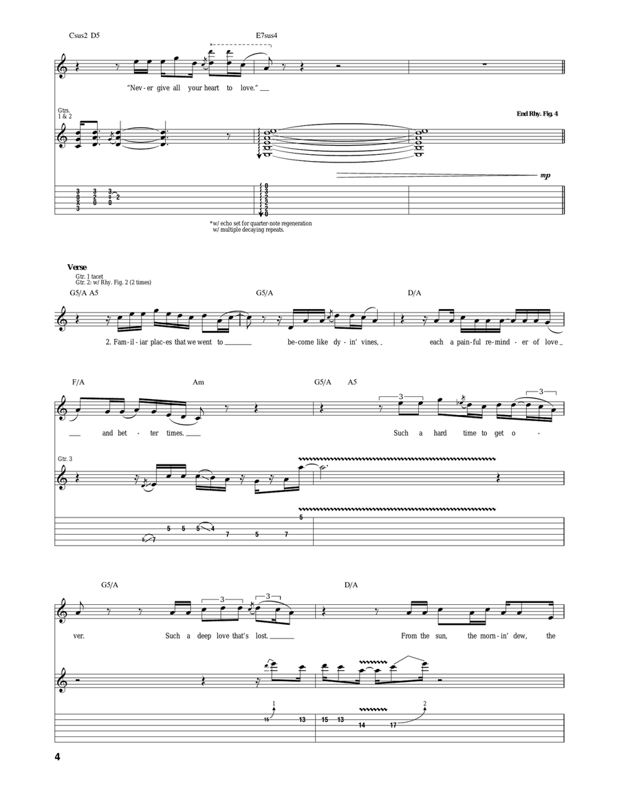 Never Give All Your Heart Acoustic Guitar scores gallery preview page 4