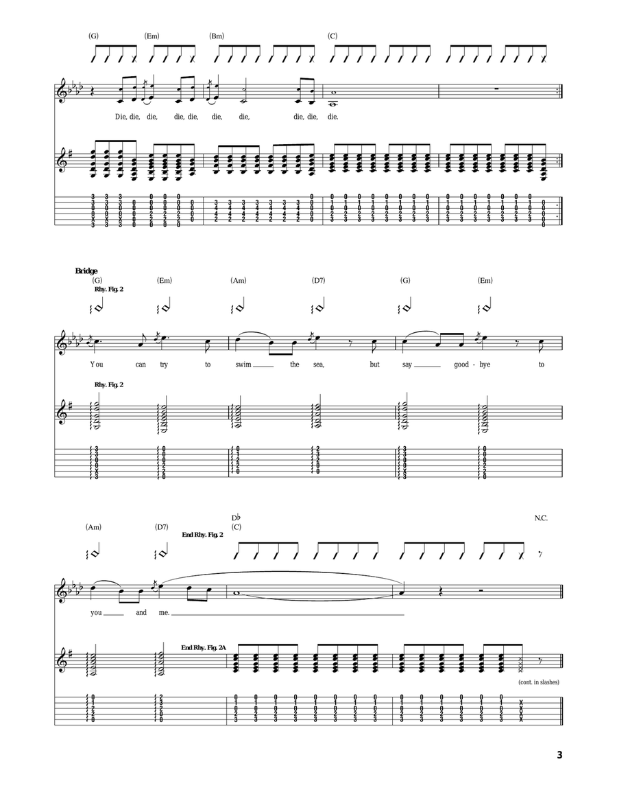 Die Die Die Die Die Die Acoustic Guitar scores gallery preview page 3