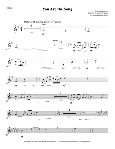 You Are the Song - Violin 1