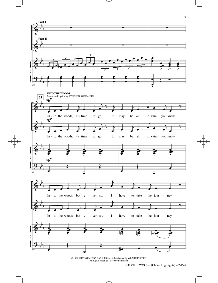 Into The Woods (Choral Highlights) 2-Part scores gallery preview page 5
