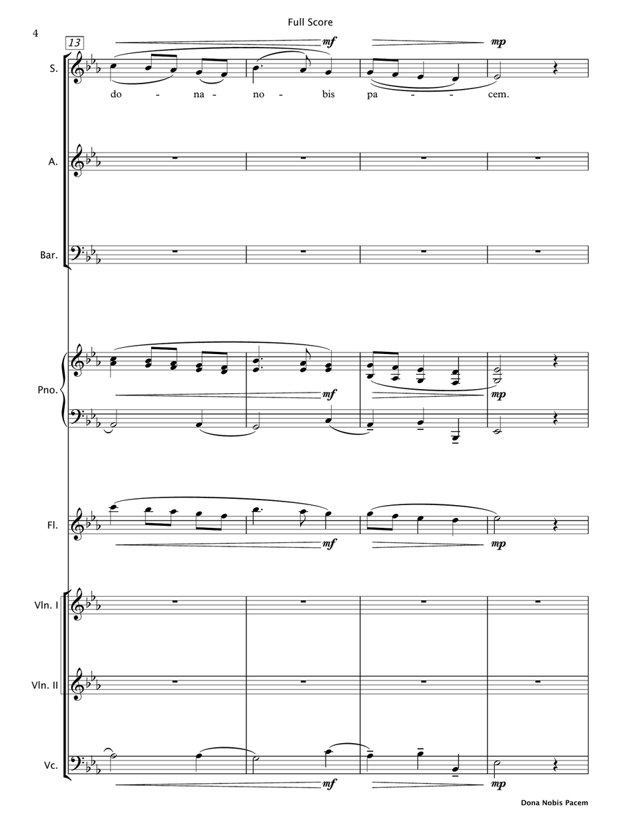 Dona Nobis Pacem (SAB Choir & Chamber Ensemble) 3-Part scores gallery preview page 5