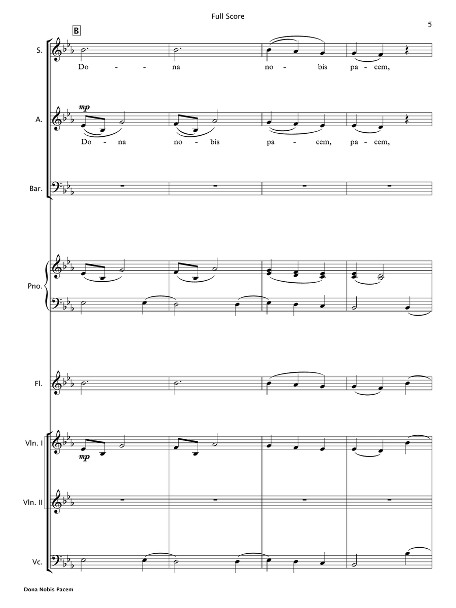 Dona Nobis Pacem (SAB Choir & Chamber Ensemble) 3-Part scores gallery preview page 6